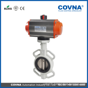 EPDM sealing Cast iron wafer butterfly pneumatic valve double/single acting